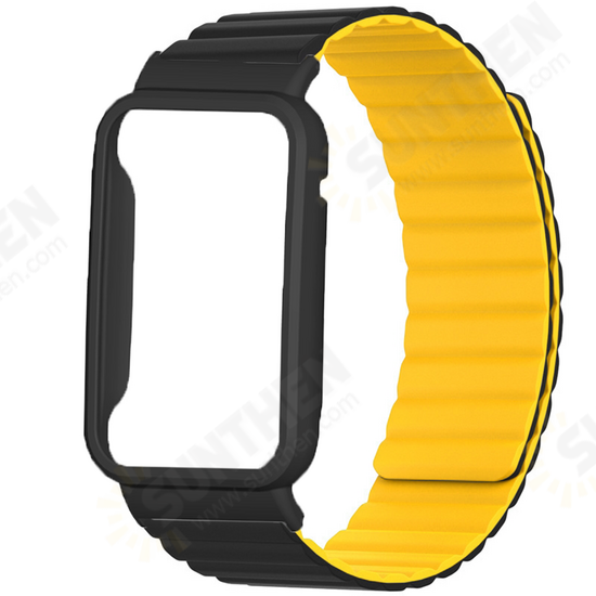 Silicone Magnetic Replacement Strap Smart Watch Band Watch Case Cover for Xiaomi Mi Band 7 Pro