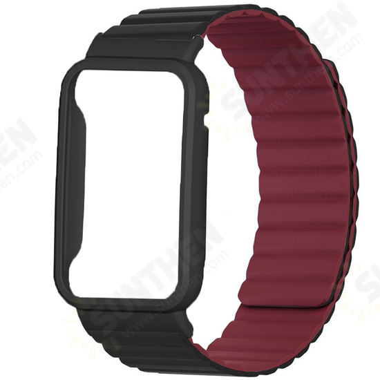 Silicone Magnetic Replacement Strap Smart Watch Band Watch Case Cover for Xiaomi Mi Band 7 Pro