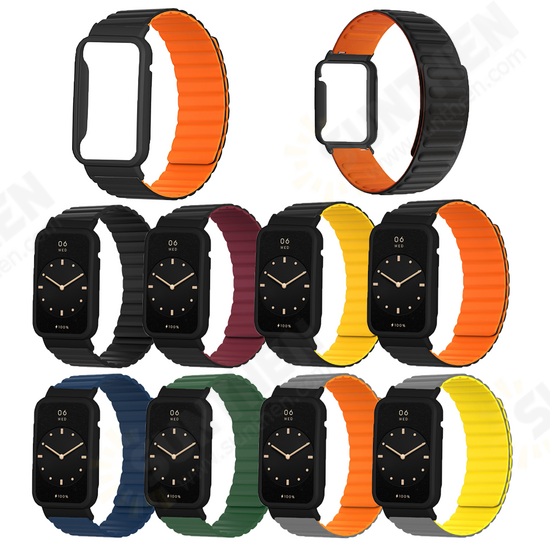 Silicone Magnetic Replacement Strap Smart Watch Band Watch Case Cover for Xiaomi Mi Band 7 Pro Silicone Magnetic Replacement Strap Smart Watch Band Watch Case Cover for Xiaomi Mi Band 7 Pro