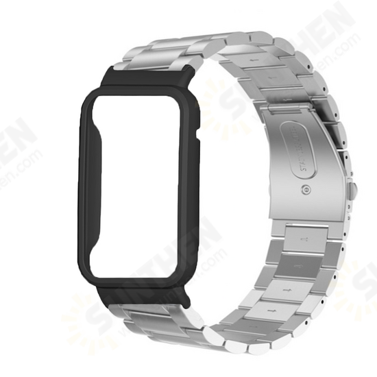 Solid Stainless Steel Replacement Strap Smart Watch Band Watch Case Cover for Xiaomi Mi Band 7 Pro