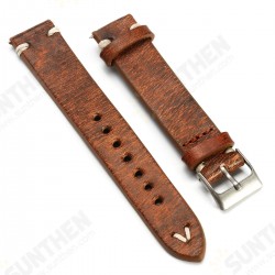 Straps Vintage Style Distressed Leather Wome/Men Watch Band Strap with Stitching
