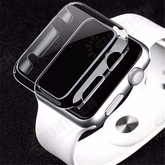 Transparent Clear Thin Hard Clip On Case Cover Screen Protector For 38/42mm Apple Watch 1