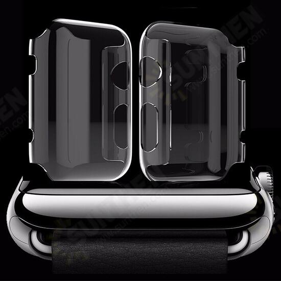 Transparent Clear Thin Hard Clip On Case Cover Screen Protector For 38/42mm Apple Watch 1