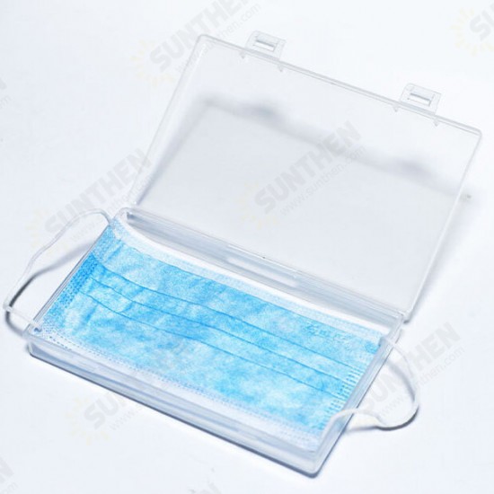 Transparent Disposable Face Mask Storage Box Small Items Watch Box Container Case