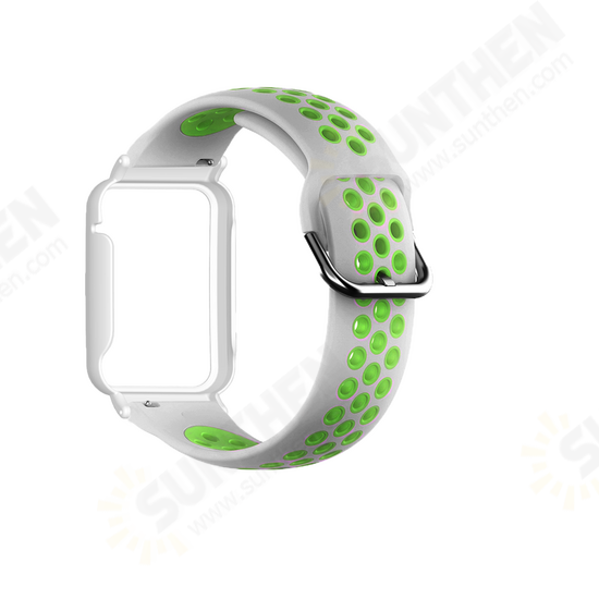 Two-color Stomatal Silicone Replacement Strap Smart Watch Band Watch Case Cover for Xiaomi Mi Band 7 Pro Two-color Stomatal Silicone Replacement Strap Smart Watch Band Watch Case Cover for Xiaomi Mi Band 7 Pro