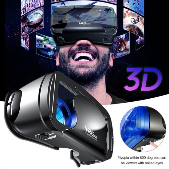 VRG Pro 3D VR Glasses Virtual Reality Full Screen Visual Wide-Angle VR Glasses For 5.0-7.0 Inch Smart Phones For iPhone XS 11Pro HuP30 P40 Pro Mi10