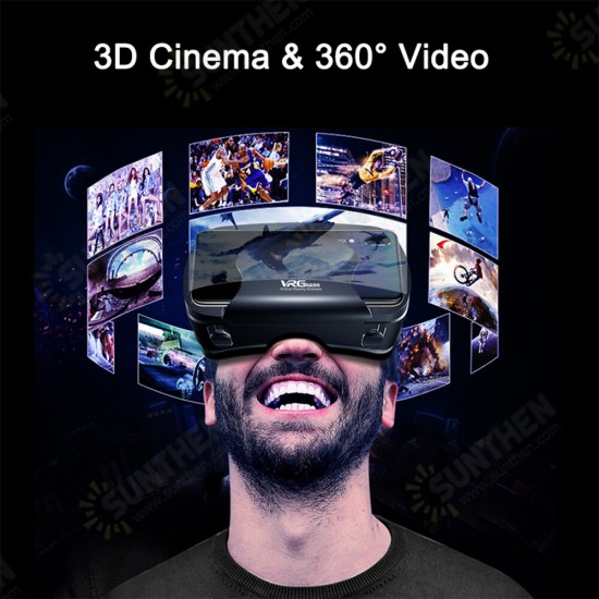 VRG Pro 3D VR Glasses Virtual Reality Full Screen Visual Wide-Angle VR Glasses For 5.0-7.0 Inch Smart Phones For iPhone XS 11Pro HuP30 P40 Pro Mi10