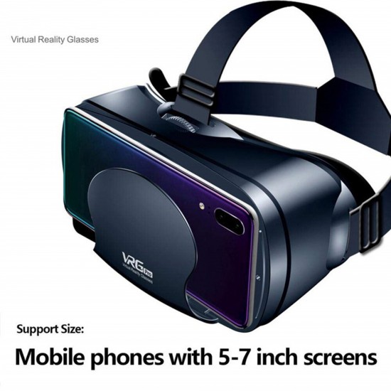 VRG Pro 3D VR Glasses Virtual Reality Full Screen Visual Wide-Angle VR Glasses For 5.0-7.0 Inch Smart Phones For iPhone XS 11Pro HuP30 P40 Pro Mi10