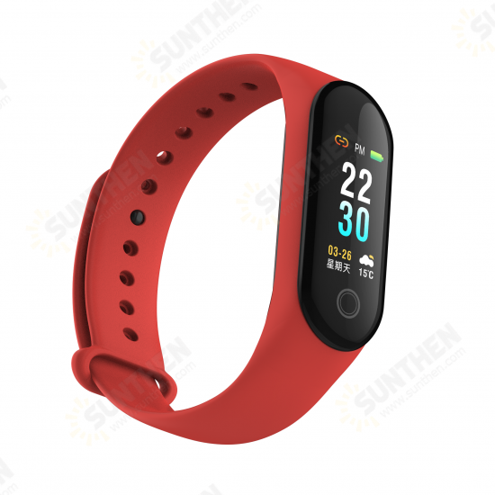 M4c Single Touch Blood Pressure SMS Reminder Remote Camera Weather Forecast Smart Watch Band