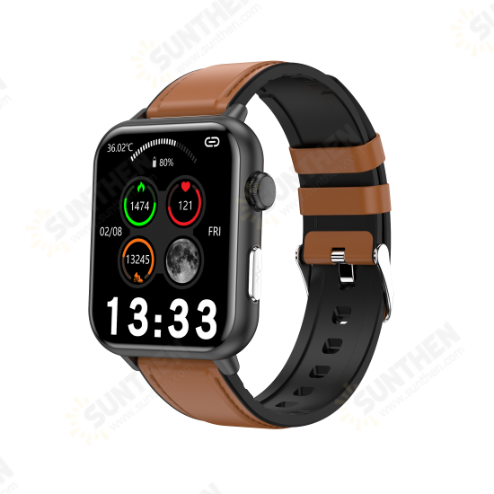 E200 1.72 inch 356*400px HD Screen ECG+PPG Heart Rate Blood Pressure SpO2 Monitor Body Temperature Measurement AI Health Analysis Fitness Tracker Customized Dial 30 Days Standby IP68 Waterproof Smart Watch