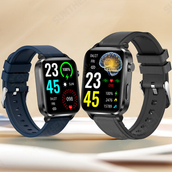 F100 1.7 inch HD Screen Dual Probe Laser Therapy Body Temperature Measurement Heart Rate Blood Pressure SpO2 Monitor Fitness Tracker Long Standby BT5.0 Smart Watch