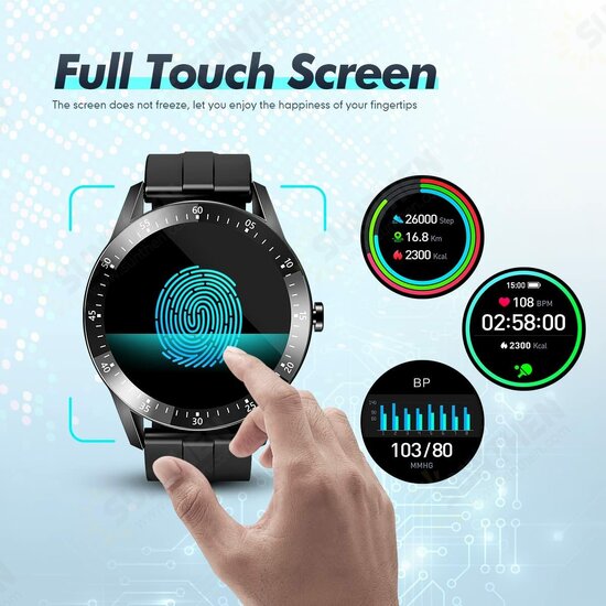 S11 1.28 inch Full Touch Screen Heart Rate Blood Pressure Monitor 24 Sports Modes 300mAh Large Battery Capacity IP67 Waterproof Smart Watch