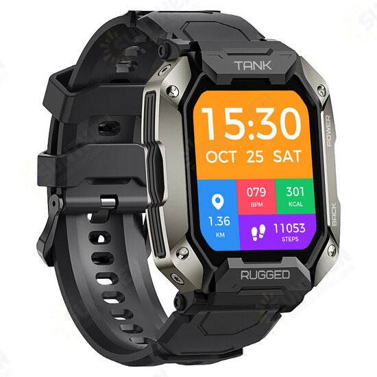 M1 Pro Three-proof Rugged Outdoor Fitness Tracker bluetooth Call 24h Heart Rate SpO2 Monitor 5ATM IP69K Waterproof 50 Days Long Standby Smart Watch