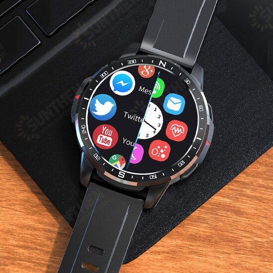 7 1.6 inch 400*400 Pixels Full Touch Screen 4G+128G Phone Watch Camera GPS+GO WIFI Dual Health Monitor Multi-Dials 1000mAh Android 9.1 2G/ 4G Smart Watch