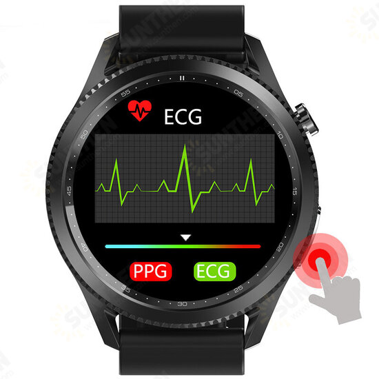 E102 1.28 inch Full-Touch Screen ECG Monitor Heart Rate Blood Pressure SpO2 Body Temperature Measurement IP67 Waterproof 230mAh Smart Watch