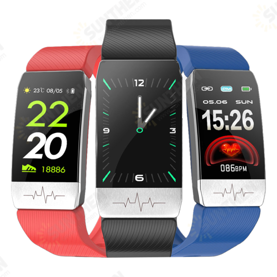 T1S 1.14 inch Touch Screen GPS Trajectory 24H Temperature Measurement ECG Heart Rate Blood Pressure SpO2 Monitor IP67 Waterproof Smart Watch