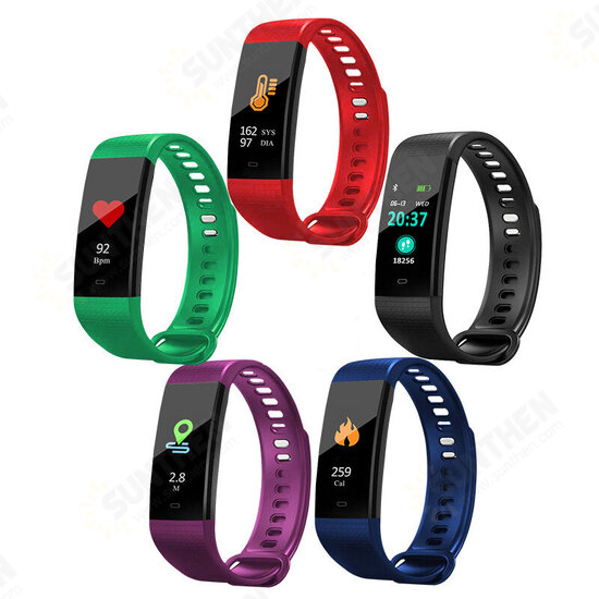 [Temperature Tracker]Y5 Color Screen Smartband Heart Rate Blood Pressure Activity Monitor Fitness Tracker Smart Watch