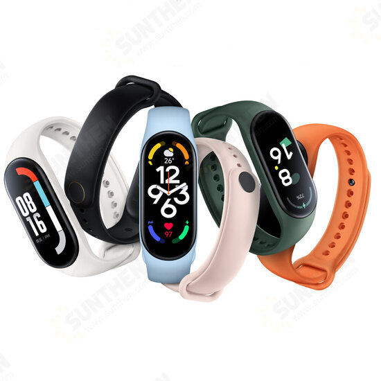 Mi Band 7 1.62 inch AMOLED Always-on Display Wristband 24h Heart Rate SpO2 Monitoring 4 Professional Workout Analysis 120+ Sports Modes 100+ Watch Faces 5ATM Waterproof BT5.2 Smart Watch