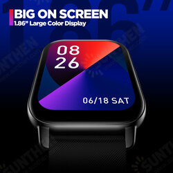 Btalk 1.86 inch HD Full touch Screen Voice Calling 24h Heart Rate SpO2 Monitor 100+ Watch Faces IP68 Waterproof BT5.0 Smart Watch