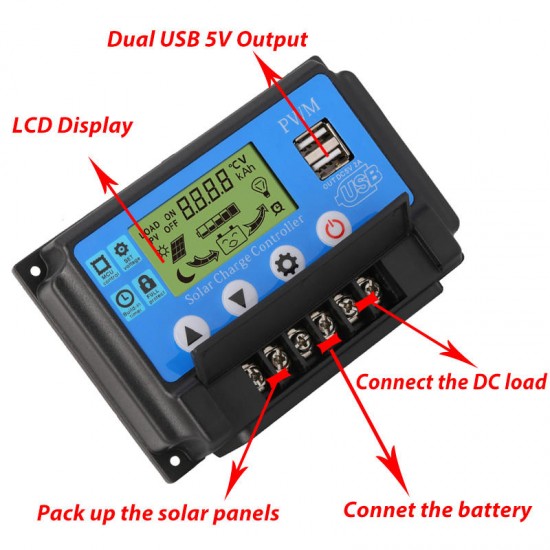 10-50A Solar Charge Controller with LCD Display