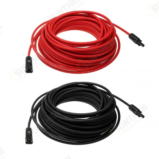 10 AWG 10 Meter Solar Panel Extension Cable Wire Black/Red with MC4 Connectors