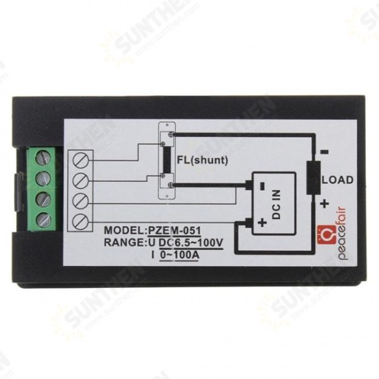 100A DC Digital Multifunction Power Meter Energy Monitor Module Volt Meterr Ammeter 6.5V-100