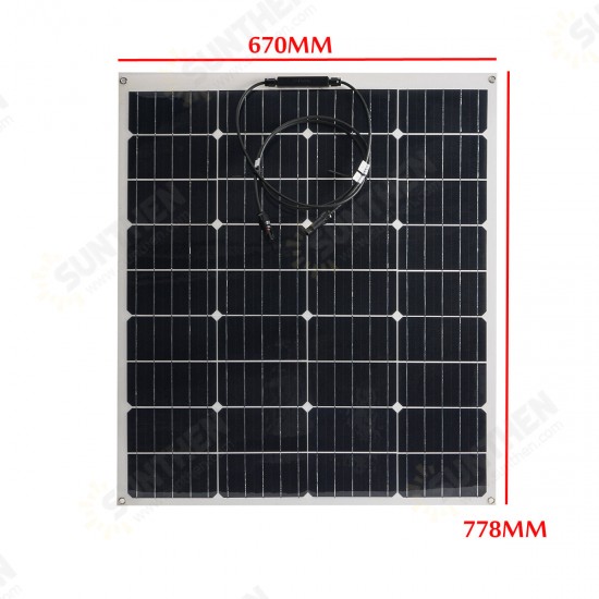 100W 18V Highly Flexible Monocrystalline Solar Panel Tile Mono Panel Waterproof