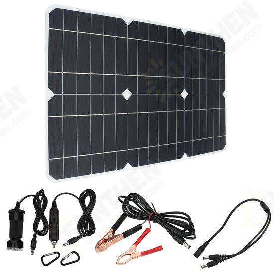 100W 18V Solar Panel Monocrystalline Silicon Battery Charger Kit for Cycling Climbing Hiking Camping