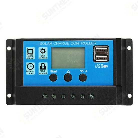 100W Max. 50W Battery Dual USB Charger Solar Panel Controller W/ Clip Kits Motorhome Boats Car