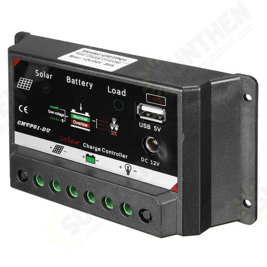 10/20A LED Auto PWM Solar Panel Battery Regulator Charge Controller DC12V Output