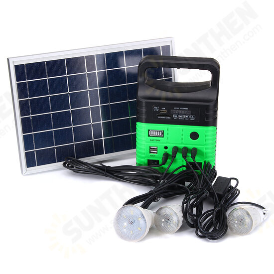 10W 6V Solar Panel Portable Solar AC Kit Solar Power System Camping Portable Generator With Bulbs