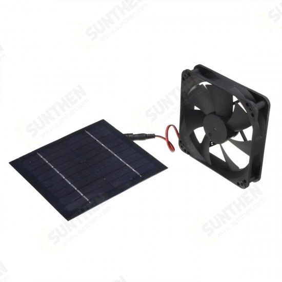 10W Solar Powered Panel Fan Mini Exhaust Ventilator Vent Fan Bathroom Toilet Kitchen