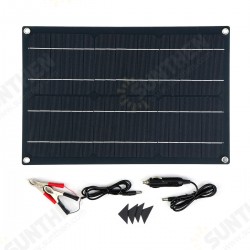 10W Waterproof Solar Panel Matte Texture Car Emergency Charger WIth 4 Protective Corners USB+DC 10W Waterproof Solar Panel Matte Texture Car Emergency Charger WIth 4 Protective Corners USB+DC