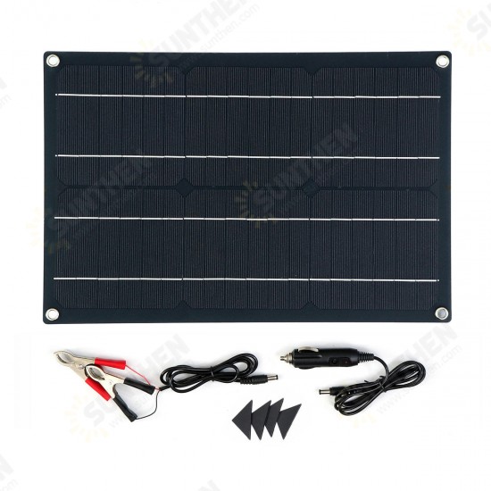 10W Waterproof Solar Panel Matte Texture Car Emergency Charger WIth 4 Protective Corners USB+DC