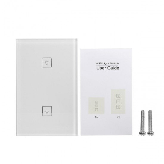 110-240V Wireless Remote Control Smart Wall Light Switch Works with Amazon Alexa US Standard