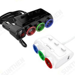 12-24V 3 In 1 Car Lighter Socket 2-Port USB Charger Adapter With Switch 12-24V 3 In 1 Car Lighter Socket 2-Port USB Charger Adapter With Switch