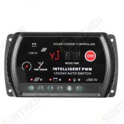 12/24V 10A Auto PWM Solar Panel Battery Regulator Charger Controller LED USB 5V 12/24V 10A Auto PWM Solar Panel Battery Regulator Charger Controller LED USB 5V
