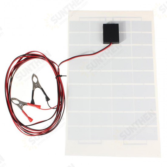 12V 10W Solar Panel PolyCrystalline Cells DIY Solar Module With Block Diode 2 Alligator Clips