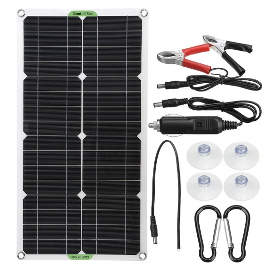 12V 30W Solar Panel Kit Complete 10A 30A 50A 60A Controller RV Camping Car Boat Battery Phone USB Solar Power Bank Charger 12V