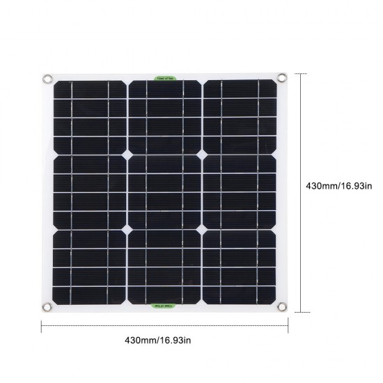 12V 50W PET Flexible Solar Panel Camping Solar Power Bank Battery Charge Systems Kit Complete 10/30/60/100A Controller 12V 24V
