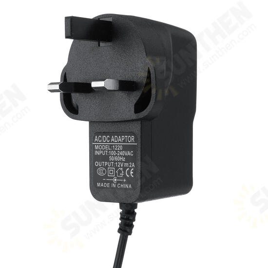 12V 6W UK Plug Charger Adapter To DC Power Cable Cord