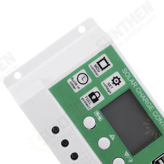 12V/24V 10A/20A/30A Dual USB Output Lithium Battery PWM Solar Controller LCD display Street Lamp Controller Build-in Industrial Micro Controller