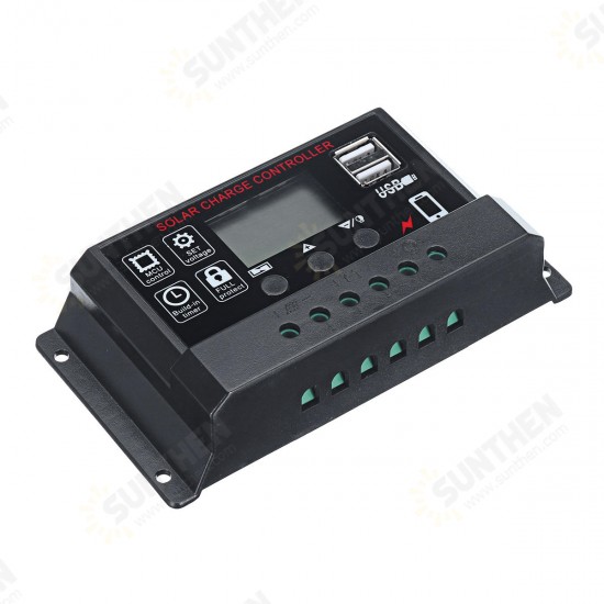 12V/24V Auto Adapt Solar Charge Controller 10A-50A Solar Panel Controller Lithium Lead Acid Universal Controller