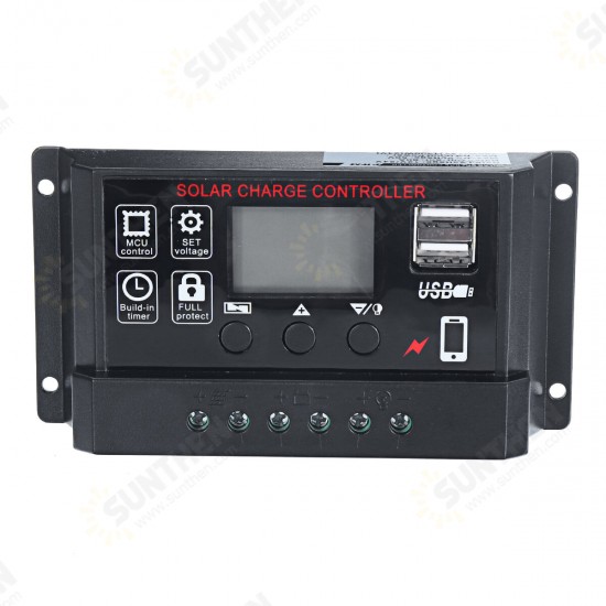 12V/24V Auto Adapt Solar Charge Controller 10A-50A Solar Panel Controller Lithium Lead Acid Universal Controller