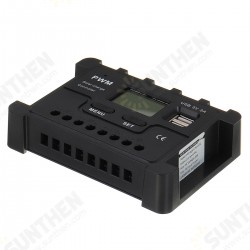 12V/24V Display PWM Solar Controller 10-30A Solar Charge Controller Dual USB IP30 Waterproof 12V/24V Display PWM Solar Controller 10-30A Solar Charge Controller Dual USB IP30 Waterproof