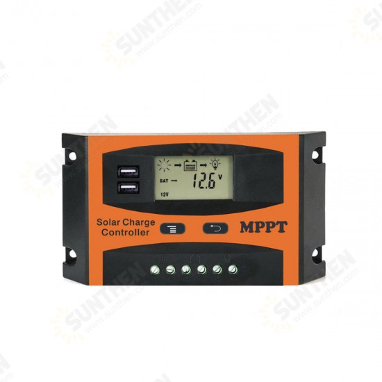 12V/24V MPPT Solar Panel Charge Controller Regulator 30-60A Dual USB Output