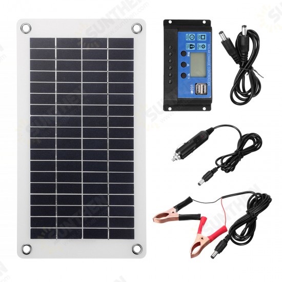 12W 18V/5V Semi-flexible Solar Panel Charger DC Output Battery Mobile Phone Charger Dual USB