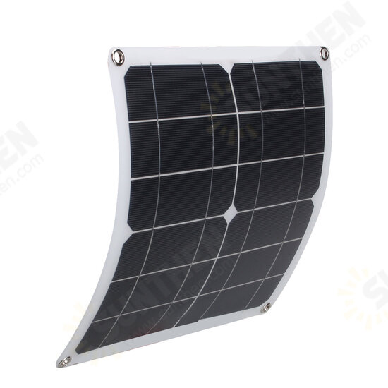 12W Monocrystalline Semi-flexible Solar Panel 80W Peak Single USB For Camping Boat RV Home