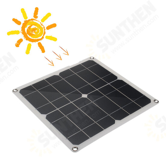 12W Monocrystalline Semi-flexible Solar Panel 80W Peak Single USB For Camping Boat RV Home