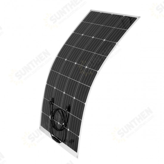 130W 18V Flexible Monocrystalline Solar Panel Mono Panel Waterproof Connector Camping 1129*670*2.5mm